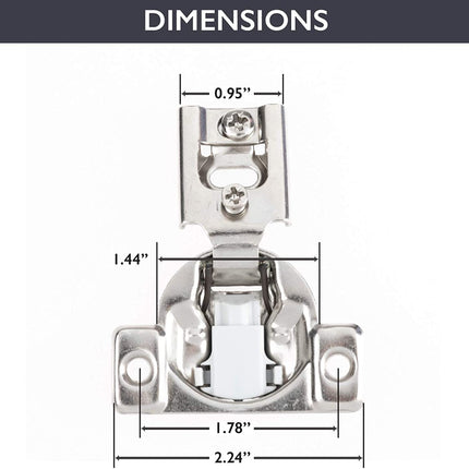 Soft Close Cabinet Hinge 50 Pack, Satin Nickel - 1/2 Inch Face Frame Concealed Kitchen Cabinet Door Hinges Hardware
