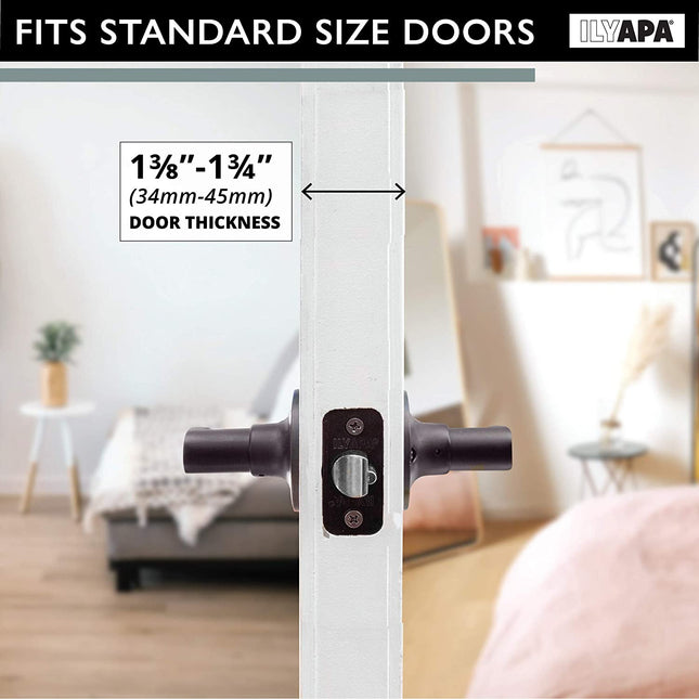 Interior Passage Lever - Keyless Hall and Closet Locksets, Reversible - Hall and Closet - Improved Oil Rubbed Bronze Finish - (6 Pack)