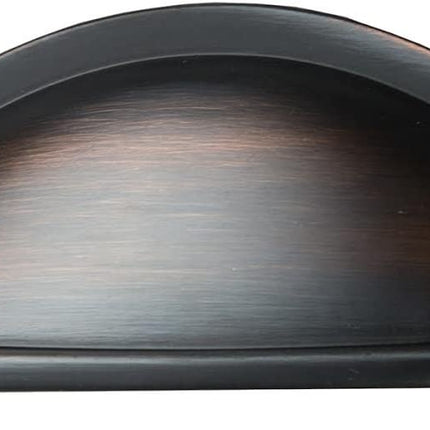 Oil Rubbed Bronze Kitchen Cabinet Pulls - 3 Inch Hole Center Bin Cup Drawer Handles - 5 Pack of Kitchen Cabinet Hardware