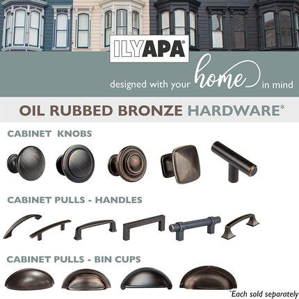 Oil Rubbed Bronze Kitchen Cabinet Knobs, 25 Pack - T-Knob Drawer Pull Handle Hardware