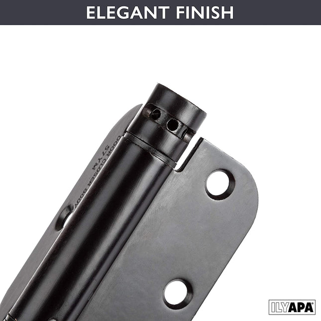 Self Closing Door Hinges, 2 Pack, Oil Rubbed Bronze - 3 1/2 x 3 1/2 Inch Interior Spring Hinges for Doors