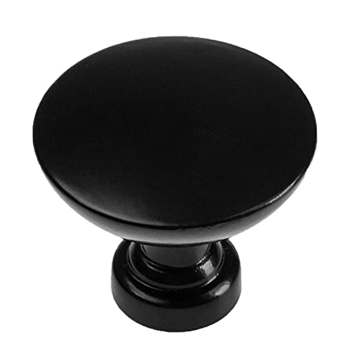 Ilyapa Flat Black Kitchen Cabinet Knobs - Round Drawer Handles - 25 Pack of Kitchen Cabinet Hardware