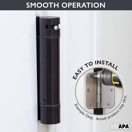 Self Closing Door Hinges, 2 Pack, Oil Rubbed Bronze - 4x4 Inch Interior Spring Hinges for Doors