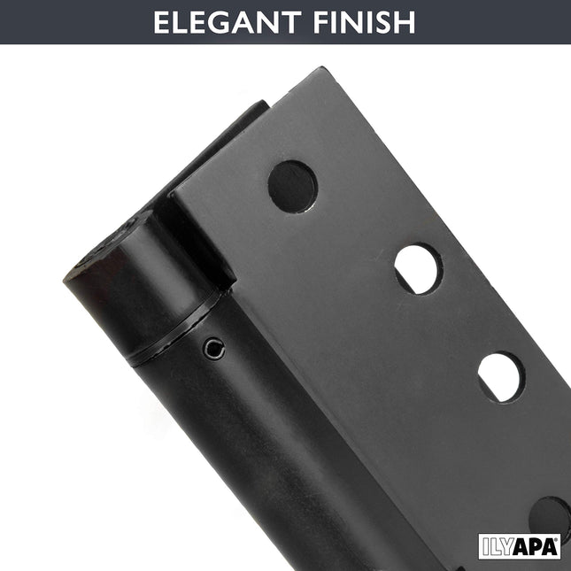 2 Pack of Self Closing Door Hinges Black - 4 x 4 Inch Square Interior Hinges for Doors