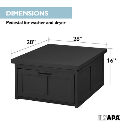 Washer and Dryer Stand - 28x28x16 in. Universal Laundry Pedestal, with Drawer - Washing Machine Base Compatible with Samsung, LG, GE, Maytag
