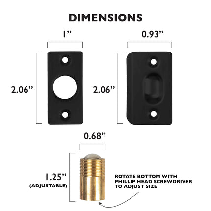 Ilyapa French Door Ball Catch - 4 Pack Black Closet Door Adjustable Screw in Ball Catch Latch