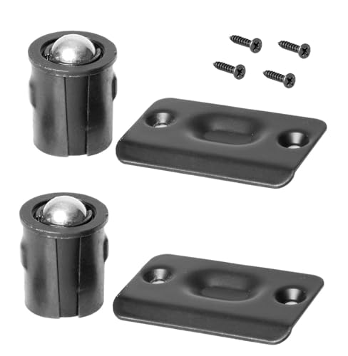 Ball Catch Door Hardware for Closet, Black 2 Pack