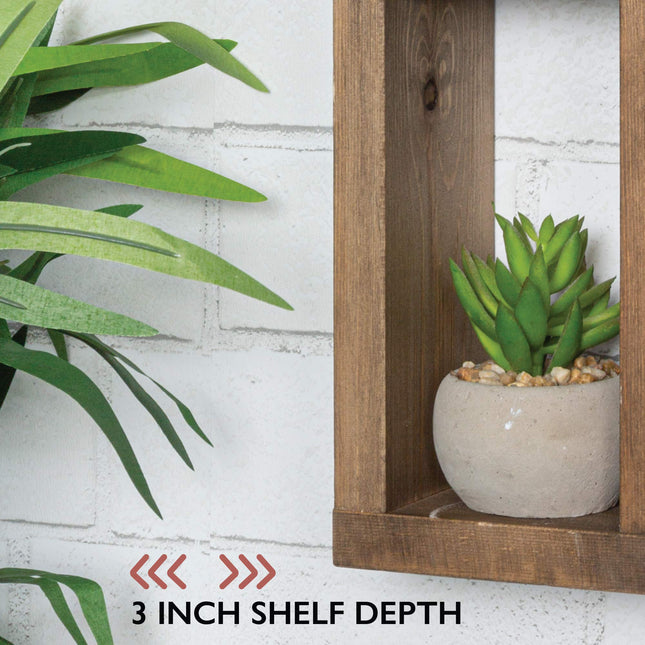 Ilyapa Knick Knack Shelf, Barnwood - Wall Mount or Freestanding Organizer Stand for Oils, Coffee Mugs, Crystals, Rocks, Curios & More