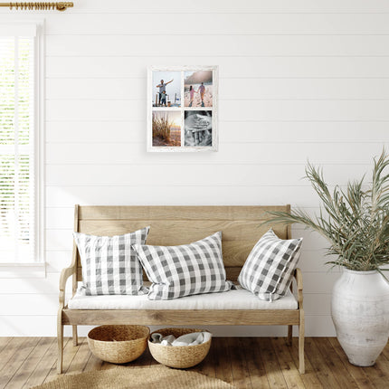 Window Frame Wall Decor 2 Pack - 18x22" Rustic White Wood