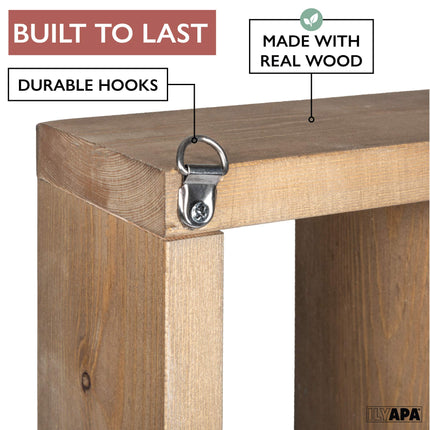 Ilyapa Knick Knack Shelf, Barnwood - Wall Mount or Freestanding Organizer Stand for Oils, Coffee Mugs, Crystals, Rocks, Curios & More