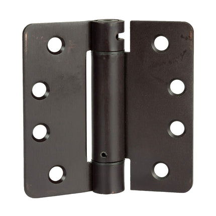 2 Pack of Self Closing Door Hinges Oil Rubbed Bronze - 4 x 4 Inch Interior Hinges for Doors with 1/4" Radius