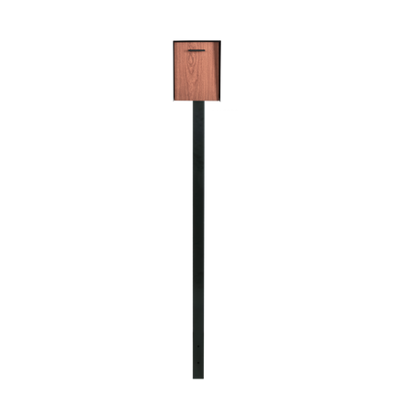 In-Ground Metal Mailbox Post for Outside Modern Mailbox - 51x2x2 Inch Black Mail Box Post for Outside with 2 Universal Mounting Bracket Plate
