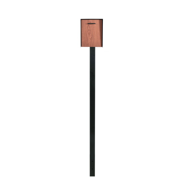 In-Ground Metal Mailbox Post for Outside Modern Mailbox - 51x2x2 Inch Black Mail Box Post for Outside with 2 Universal Mounting Bracket Plate