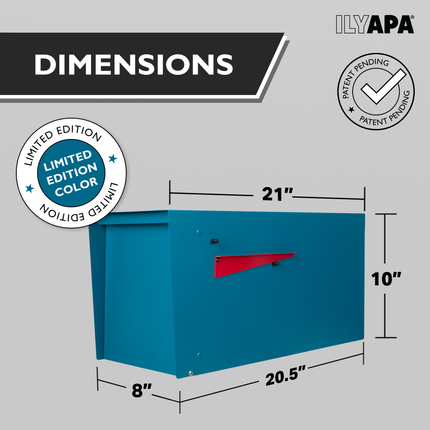 Blue Powder Coating Modern Mailbox