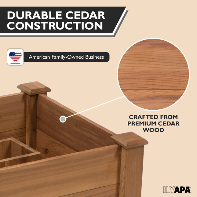 No Dig Mailbox Post Planter Box - 16x16x14 Inch Cedar Mailbox Planter Stand for Free Standing Mailboxes Outside - Works with existing In-Ground or Mail Box Post for Outside