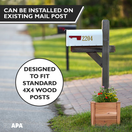 No Dig Mailbox Post Planter Box - 16x16x14 Inch Cedar Mailbox Planter Stand for Free Standing Mailboxes Outside - Works with existing In-Ground or Mail Box Post for Outside