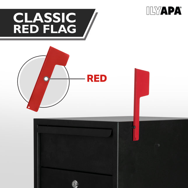 Locking Mailbox for Outside with Lock & Key - Modern Mailboxes for Outside Post Mount, Black Powder Coated Steel Heavy Duty Curbside Mail Box
