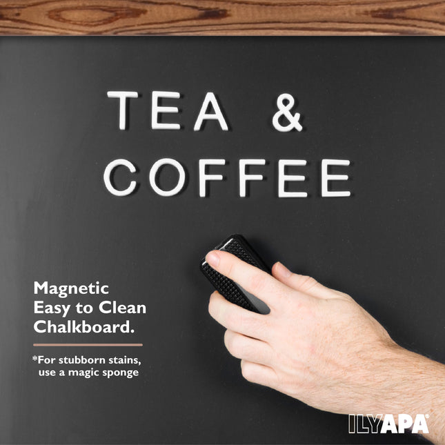 Large Chalkboard Sign - Free Standing Magnetic Sidewalk Sign - Outdoor Menu for Restaurant, Food Truck, Party, or Wedding - 30x20 Inch - Brown