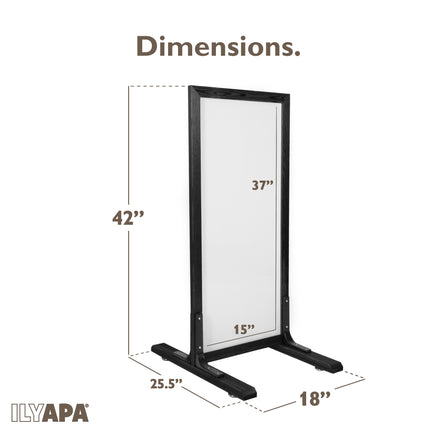 Large Whiteboard Sign - Free Standing Magnetic Sidewalk Sign - Outdoor Menu for Restaurant, Food Truck, Party, or Wedding - 42x18 Inch - Black