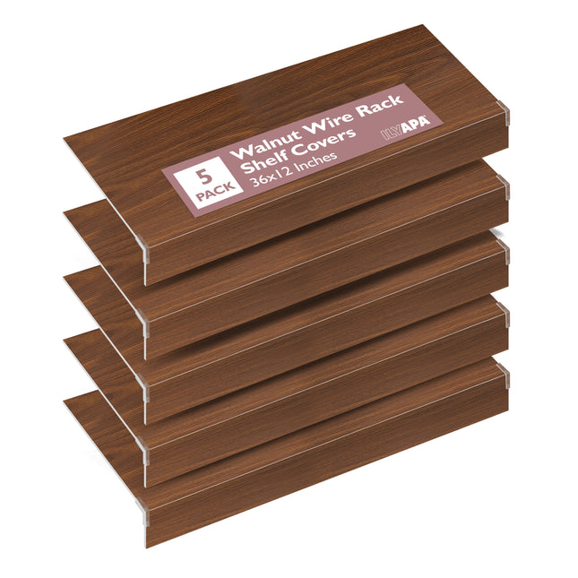 Walnut Wire Shelf Covers 5 Pack (36"x 12")