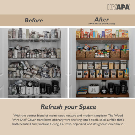 Walnut Wire Shelf Covers 5 Pack (36"x 12")