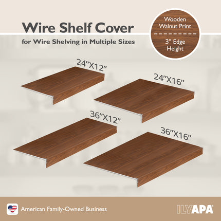 Walnut Wire Shelf Covers 5 Pack (36"x 12")
