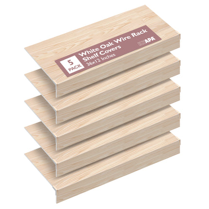 Oak Wire Shelf Covers 5 Pack (36"x 12")