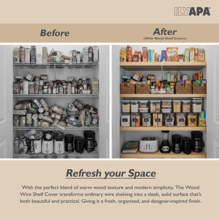 Oak Wire Shelf Covers 5 Pack (36"x 12")