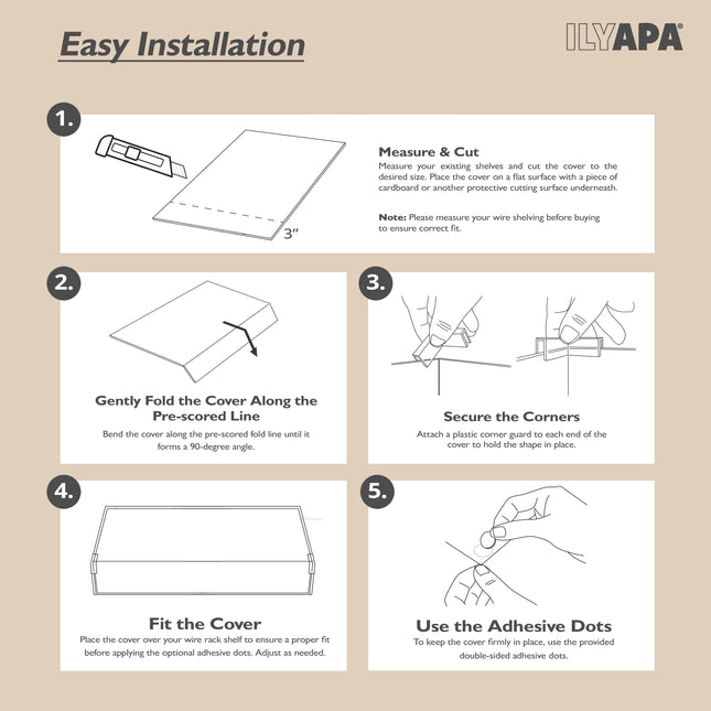 Oak Wire Shelf Covers 5 Pack (36"x 12")