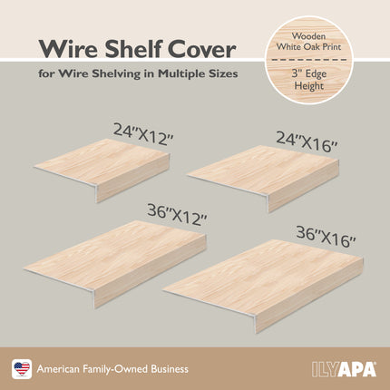 Oak Wire Shelf Covers 5 Pack (36"x 12")