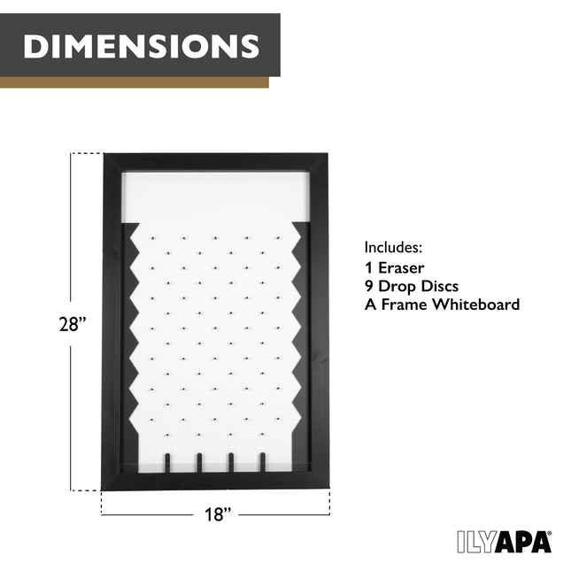 Large Prize Drop Board Game - 18x28 Inch Portable Penny Drop Game for Events and Trade Show - Wooden A-Frame Whiteboard Sign, Eraser
