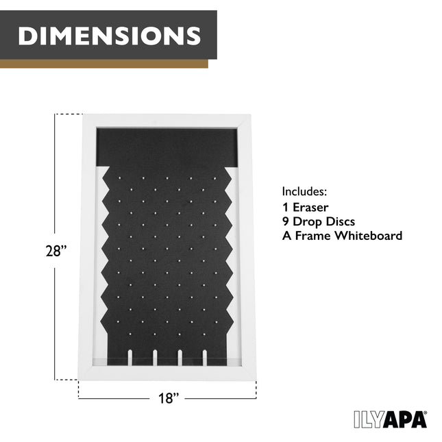Large Prize Drop Board Game - 18x28 Inch Portable Penny Drop Game for Events and Trade Show - Wooden A-Frame Chalkboard Sign, Eraser