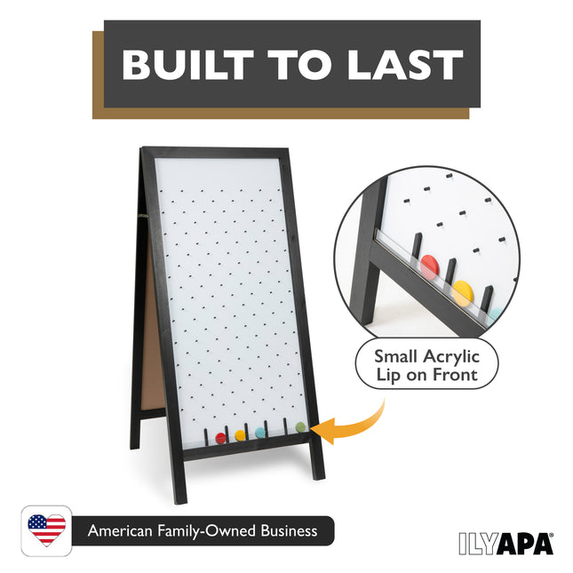 Extra Large Prize Drop Board Game - 28x57 Inch - Portable Game, Includes 20 Coin Discs, Double Sided Wooden A-Frame Whiteboard Sign, Eraser