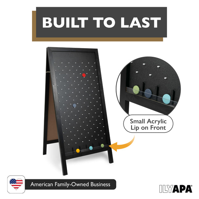 Extra Large Prize Drop Board Game - 28x57 Inch for Events, Trade Show & Carnival, Double Sided Wooden A-Frame Chalkboard Sign, Eraser
