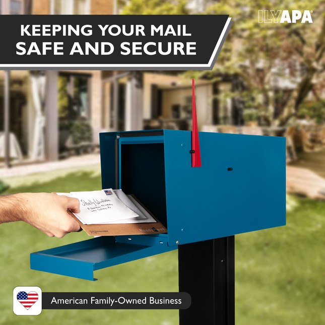 Blue Powder Coating Modern Mailbox