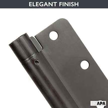 2 Pack of Self Closing Door Hinges Oil Rubbed Bronze - 4 x 4 Inch Interior Hinges for Doors with 1/4" Radius