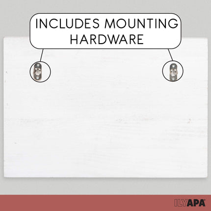 Wood Key and Mail Holder with Shelf - Rustic White Wooden Wall Mount Mail Organizer & Key Rack, Decorative