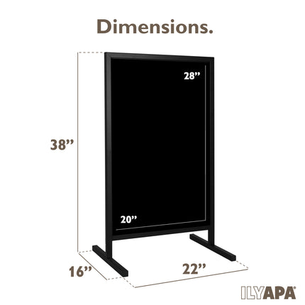Metal Double Sided Swinging Chalkboard Sign - 22x37 inch Magnetic Sidewalk Sign - A Frame Chalkboard Alternative Menu Board for Restaurant