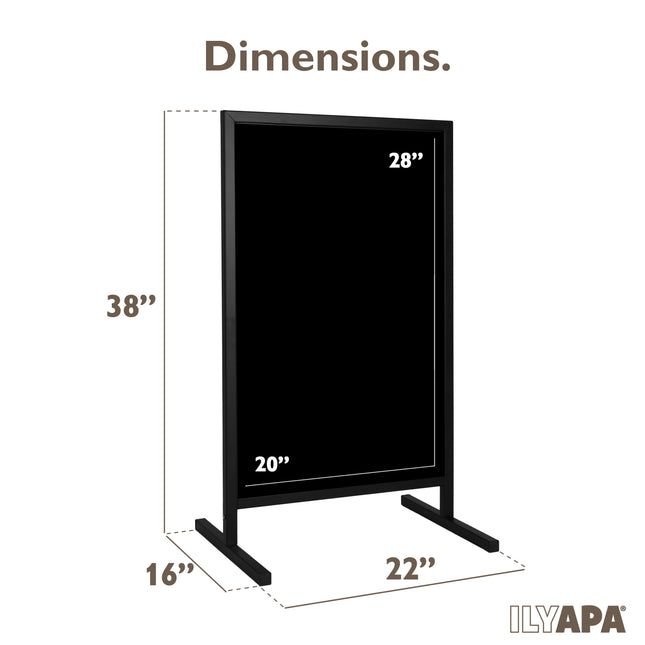 Metal Double Sided Swinging Chalkboard Sign - 22x37 inch Magnetic Sidewalk Sign - A Frame Chalkboard Alternative Menu Board for Restaurant