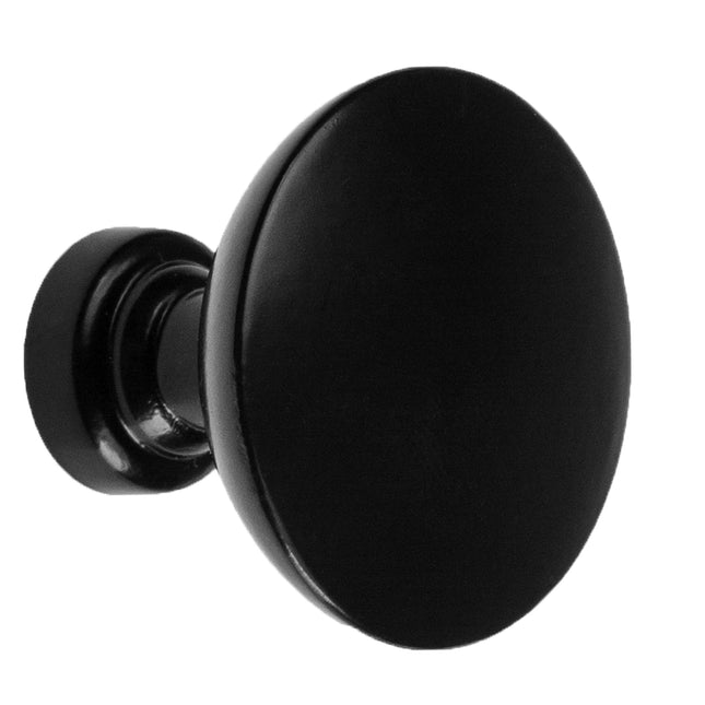 Ilyapa Flat Black Kitchen Cabinet Knobs - Round Drawer Handles - 25 Pack of Kitchen Cabinet Hardware