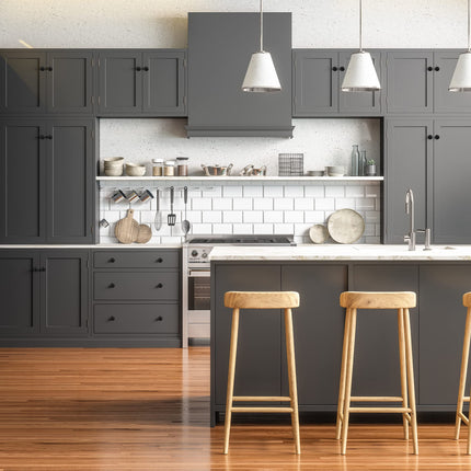 Ilyapa Flat Black Kitchen Cabinet Knobs - Round Drawer Handles - 25 Pack of Kitchen Cabinet Hardware