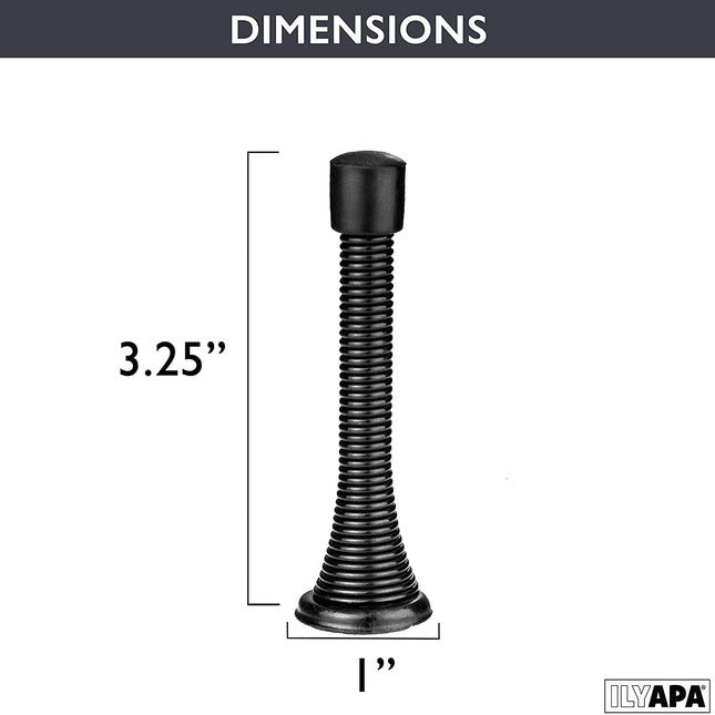 15 Pack Spring Door Stops, Black - 3 ¬¨¬∫ Inch Heavy Duty Door Stop - Traditional Spring Door Stop with Rubber Bumper