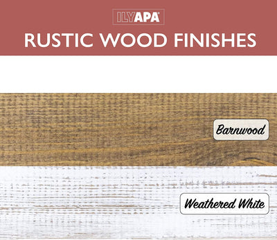 Wall Mounted Coat Rack - Rustic Wooden 5 Hook Coat Hanger Rail, White Distressed Wood, Black Metal Hooks