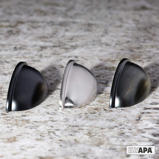 Black Kitchen Cabinet Pulls - 3 Inch Hole Center Bin Cup Drawer Handles - 5 Pack of Kitchen Cabinet Hardware