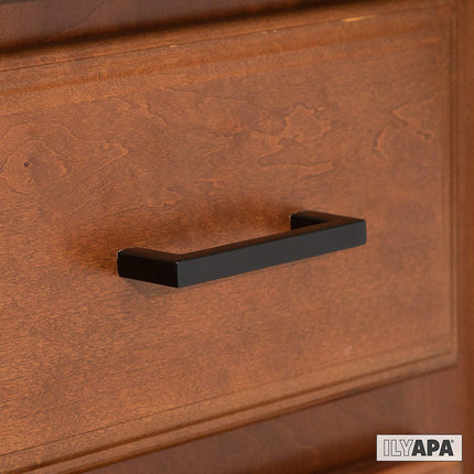 Black Cabinet Handles - 3 Inch Hole Center Modern Squared Drawer Pulls - 25 Pack of Kitchen Cabinet Hardware