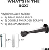 10 Pack of Door Stops Black - 3 1/4 Inch Heavy Duty Door Stop with Rubber Bumper