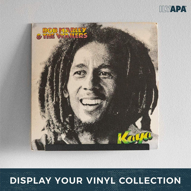 Ilyapa Vinyl Record Display Wall Mount, 4 Pack - Black Steel Record Holder Shelf