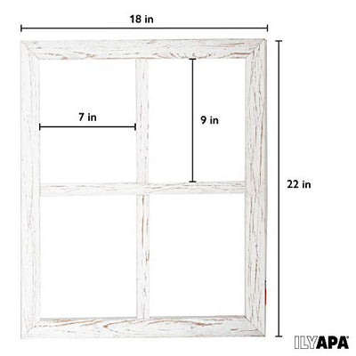 Window Frame Wall Decor 2 Pack - 18x22" Rustic White Wood