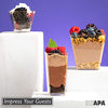 100 Mini Plastic Dessert Cups with Spoons - 2 oz Gold Glitter Dessert Shooters