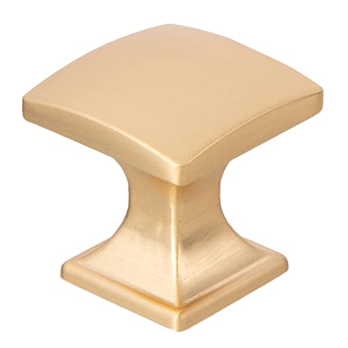 Ilyapa Rounded Square Cabinet Knob, Gold 25 Pack 1 inch Kitchen Cabinet Knob Drawer Pull Handle Hardware